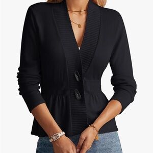 NWOT Shapely Black Women's Peplum Sweater